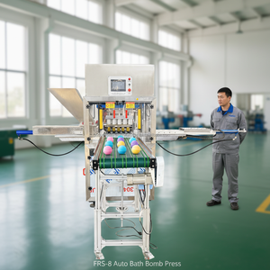 Presse pneumatique hydraulique à double pression entièrement automatique avec servomoteur pour bombes de bain, diffuseurs de vapeur de douche et barres de shampoing, fabrication chinoise - Product Image 2