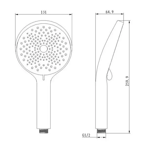 Black ABS Plastic 3 Function High Pressure Water Saving Spray Rainfall Bath Round Hand Held Shower For Bathroom