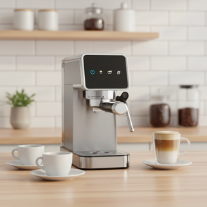 Cafetera <span class=keywords><strong>Espresso</strong></span> Semiautomática Eléctrica con Pantalla Táctil, 15 Bares de Alta Presión, Acero Inoxidable, Cafetera Italiana para Leche, Uso Doméstico - Product Image 6