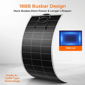 Panel Solar Flexible de 600 Vatios, Paquete de 2 Paneles <span class=keywords><strong>Solares</strong></span> de 300W, Totalmente Negros, 24V/12V, Perfectos para Autocaravanas, Barcos, Furgonetas y Superficies Irregulares - Product Image 5