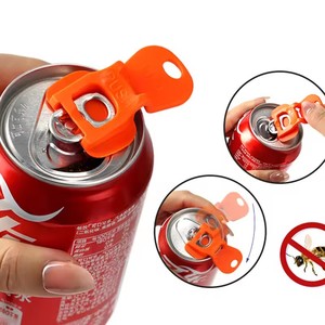 Easy <span class=keywords><strong>Tab</strong></span> - Paquete de 6 protectores de bebidas, abridor de latas manual para refrescos y cerveza, llavero, cubierta de plástico para bebidas, abridor de botellas personalizado - Product Image 3