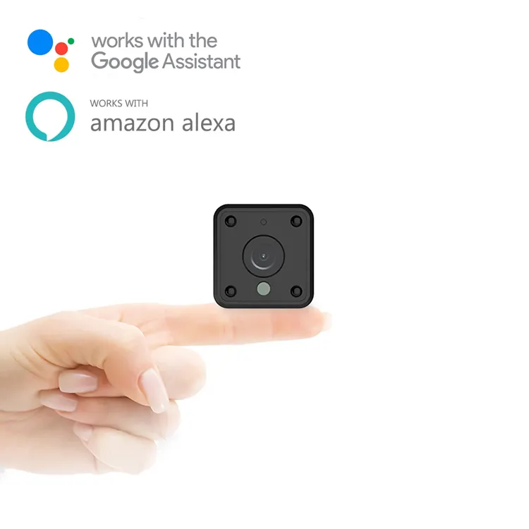 2020 nova mini câmera escondida wi-fi, câmera de gravação e espião com armazenamento em nuvem, suporte ao assistente alexa e google