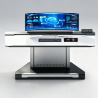 Support de bureau certifié ISO pour plusieurs écrans, taille et couleur personnalisables pour console de contrôle