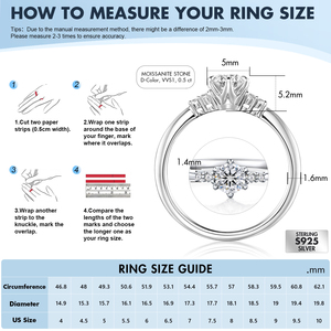 Anillo de Compromiso para Mujer con Moissanita de 0.5CT/0.3CT, 5 Piedras, Creado en Laboratorio, VVS1, GRA, Chapado en Oro Blanco de 14K, Plata de Ley S925 - Product Image 2