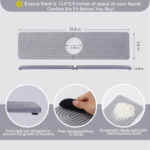 Water-Absorbing Faucet <strong>Splash</strong> Guard Sink Protector Stone Faucet <strong>Mat</strong> for Kitchen Sink With Color Box Packing - Product Image 2
