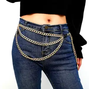 Phụ Nữ Punk Hợp Kim Belly Chain Sexy Eo Chuỗi Thắt Lưng Trang Sức Cơ Thể Thép Không Gỉ