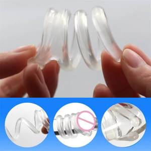 4-teiliges Set Wiederverwendbare TPE Vorhautkorrektur Neue Atmungsaktive Penisringe Sexspielzeug für Männer zur Verzögerung der Ejakulation - Product Image 3