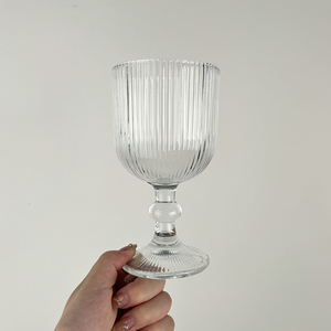 Copa de Vino de Cristal Vintage al por Mayor de Fábrica, Vaso Retro para Vino, Copa de Cristal Brillante con Grano Vertical - Product Image 6