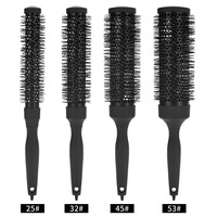 Nouvelle brosse thermique professionnelle pour cheveux, 4 pièces, brosse ronde pour salon de coiffure, en céramique, pour le bouclage, le coiffage et le brushing