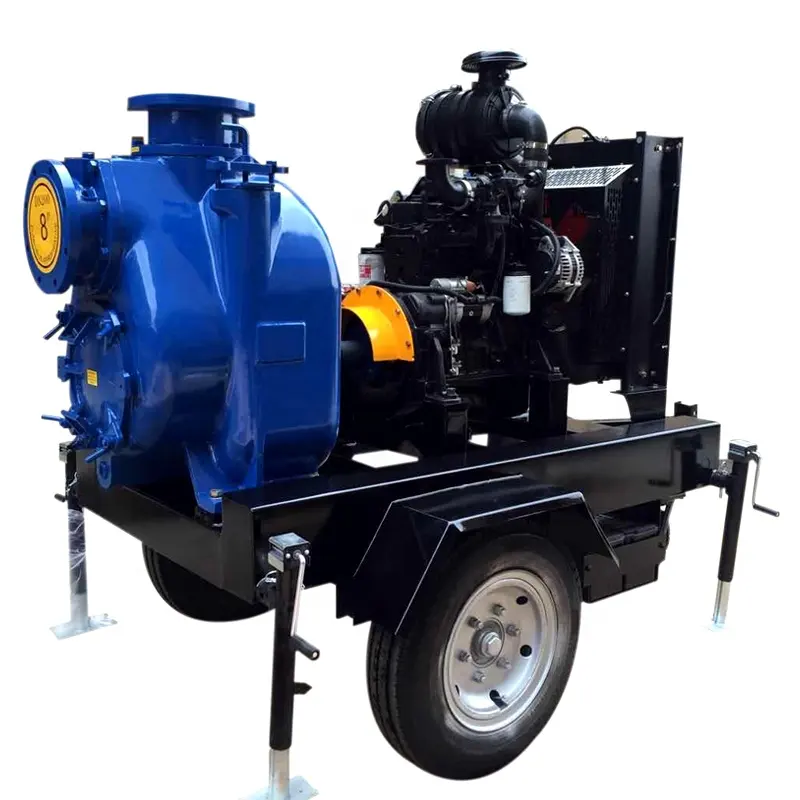 8 Inch Diesel Engine 50HP Self-priming Centrifugal Solids Water Pump for Farmland Irrigation