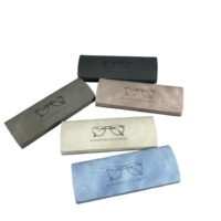 Étui à lunettes rigide en tissu sergé minimaliste, avec logo en relief, résistant aux chocs, portable, pour lunettes de myopie et de lecture
