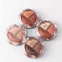 Palette de fards à paupières 3 couleurs, mat et scintillant, mélangeable, couleur nude, mini cosmétique portable pour le maquillage quotidien