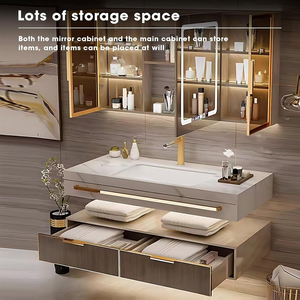 Juego de Muebles de Baño de Lujo JUERTE OEM 2026, Incluye Tocador, Gabinetes, Paneles, Espejo LED, Lavabo y Grifo. - Product Image 5