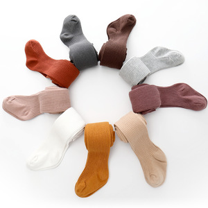 Collants côtelés doux de couleur bonbon collants antidérapants pour filles en coton emballé dans une boîte-cadeau - Product Image 1