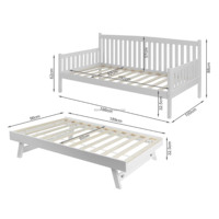 Meubles de chambre à coucher, lits jumeaux, lit double multifonctionnel en bois massif, cadre pliable, canapé-lit en bois massif