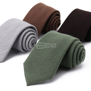 Cravates unies formelles marron chocolat et gris pour hommes, cravates tissées en mélange de <span class=keywords><strong>laine</strong></span> et de polyester vert sauge, disponibles en ligne - Product Image 1