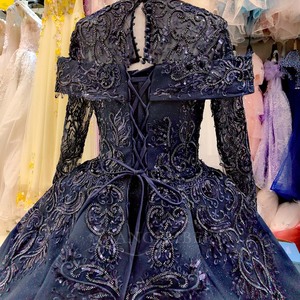 Lsany223 Vestido de Noche Moderno Azul para Maternidad, Estilo Bola, con Cola Capilla y Escote Corazón, Personalizable por el Fabricante, para Mujeres Musulmanas - Product Image 6