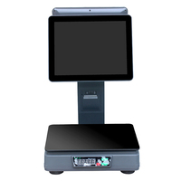 Terminal de point de vente tactile capacitif 15 pouces / Système EPOS / POS avec imprimante et balance électrique, processeur quadricœur, SSD 128 Go, 4 Go de RAM DDR4