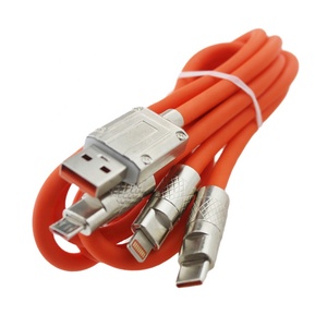 Câble de données numériques à charge super rapide pour téléphone portable 1.2M 120W avec liquide gras Câble de charge en caoutchouc souple trois en un - Product Image 5