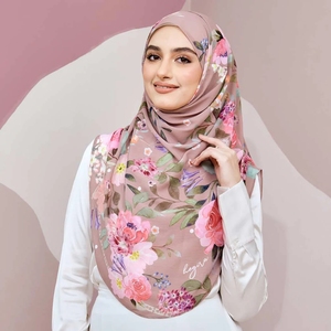 女性のためのプレミアムインスタントシフォン<span class=keywords><strong>Hijab</strong></span> Shawlsプリントヘビー韓国セミインスタントシフォンヒジャブ