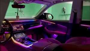 Kits d'éclairage d'ambiance pour voiture SJC Upgrade 64 couleurs pour <span class=keywords><strong>Audi</strong></span> Q8 2018-2024, accessoires de décoration de voiture, éclairage intérieur actif Symphony - Product Image 5