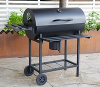 Barbecue à charbon robuste avec kit de rôtissoire automatique pour fêtes de jardin