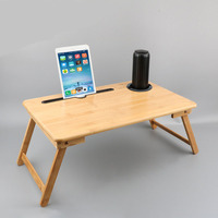 Support pour ordinateur portable en bambou simple et réglable, table d'ordinateur sur le canapé ou le lit