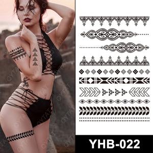 Venta al por mayor elegante misterioso Sexy <span class=keywords><strong>Henna</strong></span> de encaje del tatuaje etiqueta engomada del tatuaje negro - Product Image 6