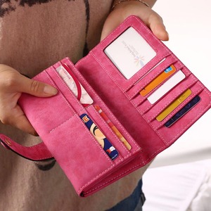 Portefeuilles longs en <span class=keywords><strong>cuir</strong></span> PU en gros, <span class=keywords><strong>porte</strong></span>-cartes multiples, pochette rétro pour <span class=keywords><strong>femme</strong></span>, portefeuille double pli pour <span class=keywords><strong>femme</strong></span> - Product Image 2