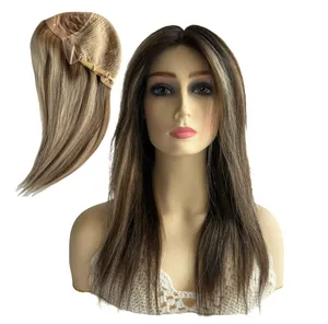 glueless silicone hand tied silk base top wig human hair chemo medical wig for white women