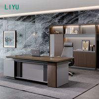 Bureau de direction contemporain et moderne Liyu, extensible, en bois, mobilier commercial, poste de travail du directeur