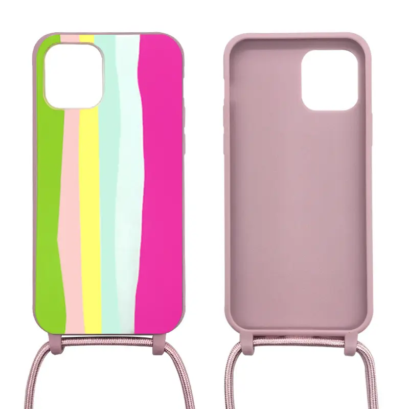 Wholesale Lanyard Strap Silicone Phone Case for iPhone 13 14 Galaxy S21 S20 cover