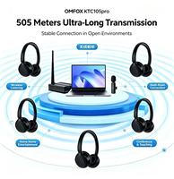 Headset Mesh Broadcast Over-Ear Penjualan Panas, Headphone Sinkron Satu-ke-Banyak untuk Pengajaran, Pelatihan, Rapat, dan Penggunaan Komersial