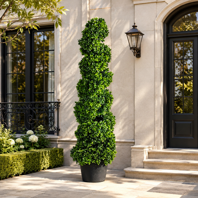 Artificial Juniper Spiral Tree Balls Plastic Eco-Friendly UV Resistant Outdoor Landscaping Plants 90-120cm Diameter for Weddings