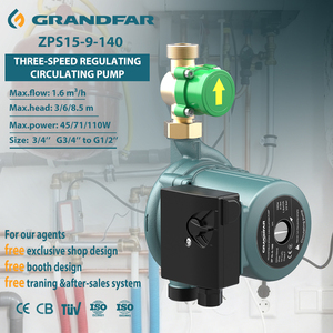 Pompe de circulation d'eau domestique intelligente en acier inoxydable Grandfar 8,5 m à trois vitesses ZPS15-9-140 Haute Pression - Product Image 1