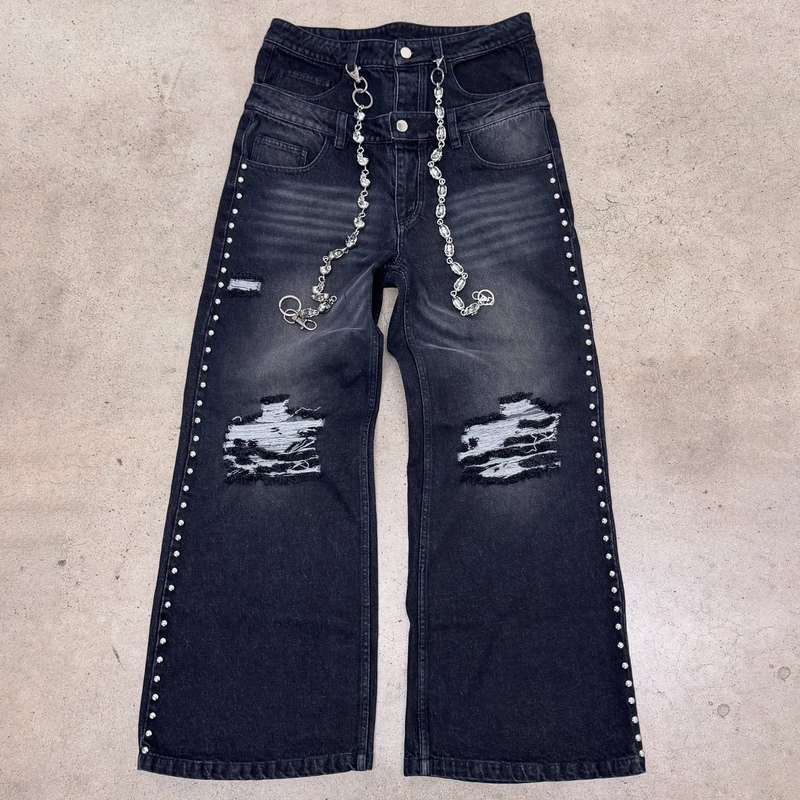 Jeans With Belts for Men Mid