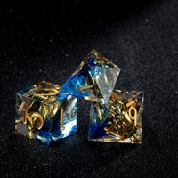Ensemble de dés polyédriques RPG en résine personnalisable, pointus, quatre saisons, adaptés à Dungeons & Dragons