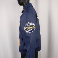 Veste universitaire en cuir véritable imperméable élégante d'hiver avec patch en chenille brodé personnalisé par le fabricant pour hommes