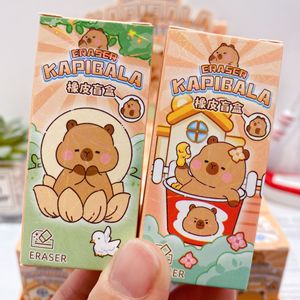 DHF Vente flash 24 pièces Gommes à effacer en forme de capybara 3D de <span class=keywords><strong>dessin</strong></span> animé Boîte aveugle Gommes à effacer mignonnes pour l'écriture et le <span class=keywords><strong>dessin</strong></span> Papeterie Fournitures scolaires de bureau - Product Image 2