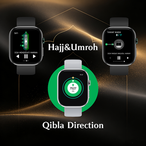Montre intelligente islamique de luxe avec écran LCD, cadre métallique haut de gamme, charge sans fil, alarmes Azan, <span class=keywords><strong>boussole</strong></span> Qibla - Product Image 3