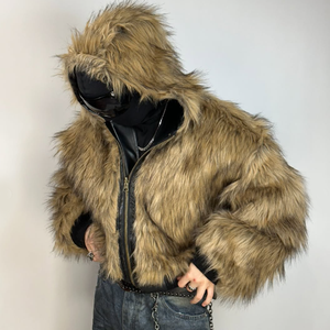 Giacca con cappuccio con Logo frontale in <span class=keywords><strong>pelle</strong></span> e pelliccia reversibile invernale da <span class=keywords><strong>uomo</strong></span> a prova <span class=keywords><strong>di</strong></span> vento impermeabile Patchwork <span class=keywords><strong>Bomber</strong></span> - Product Image 1