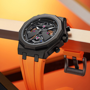 Orologio da polso uomo LILUOKE orologio al quarzo in acciaio inossidabile cinturino in Silicone orologi di moda impermeabili per gli uomini Sport <span class=keywords><strong>Watch</strong></span> - Product Image 1