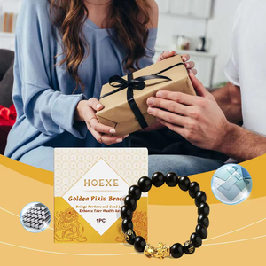 Pulsera de cuentas Hoexe Gold Pixiu, hermoso significado para parejas, elegante y a la moda. - Product Image 3