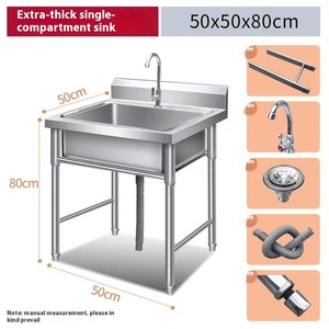 Lavabo à vaisselle commercial en acier inoxydable 304 traité sur mesure double trois plates-formes pour hôtels restaurants évier utilitaire - Product Image 5