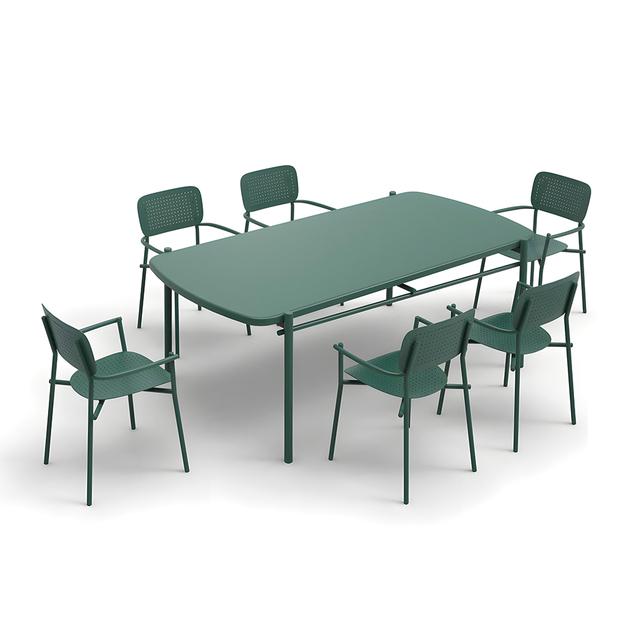 One-stop Design Custom Modern Style Restaurant Lounge Furniture Set Outdoor Dining Rectangular Table and Chair Armchair
