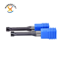 Fraise à fileter CNC Warrior's Bit haute précision en carbure revêtu AITin, 3/4 cannelures, M1.0-M8 pour fraisage de métaux (ODM/OEM)