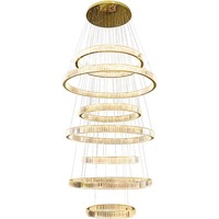 Lustre moderne en cristal pour escalier, lampe suspendue dorée, lampe de loft, villa de luxe, hall d'hôtel, salon, grand lustre pour la maison