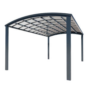 Auvent de jardin moderne en aluminium sur mesure avec finition naturelle, <span class=keywords><strong>abri</strong></span> autoportant pour 2 voitures pour villa - Product Image 4