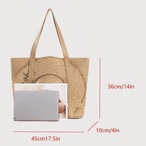 Nouveau design 2026 : Ensemble sac en paille tressée pour femme avec <span class=keywords><strong>chapeau</strong></span>, sac fourre-tout style vacances, sac à main de plage, vente chaude transfrontalière - Product Image 5