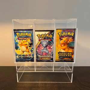 Estuche Dispensador de <span class=keywords><strong>Cartas</strong></span> de 3 Ranuras <span class=keywords><strong>para</strong></span> <span class=keywords><strong>Cartas</strong></span> TCG de Pokémon Premium Yugioh, <span class=keywords><strong>Caja</strong></span> Expositora Acrílica <span class=keywords><strong>para</strong></span> Sobres - Product Image 6